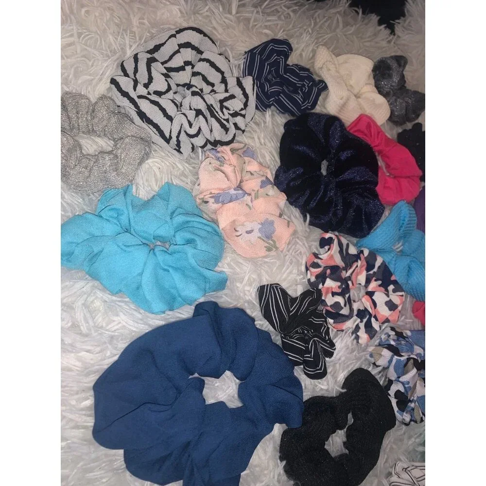 Hair Scrunchie Tie Color Assorted Bundle Set of 25